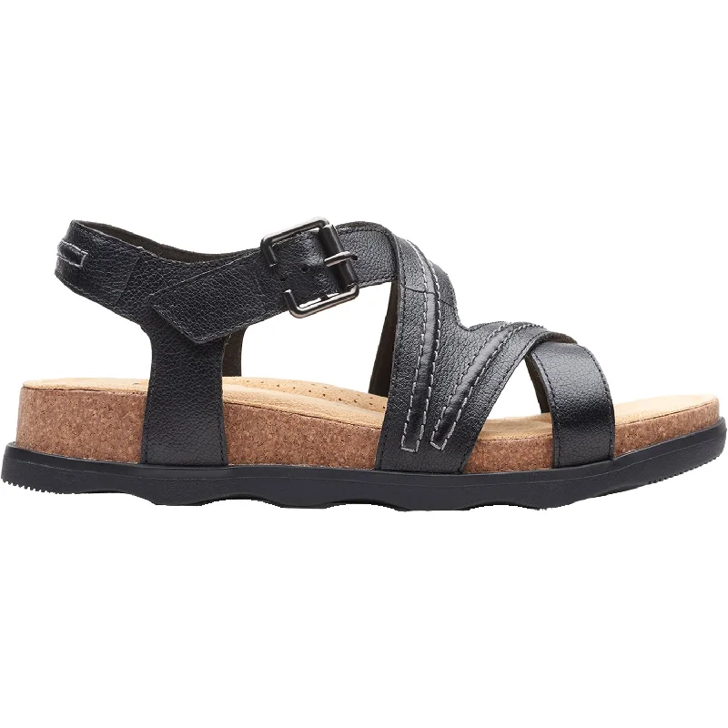 sandals for all-day summer walking in comfortWomen's Clarks Brynn Ave Black Leather