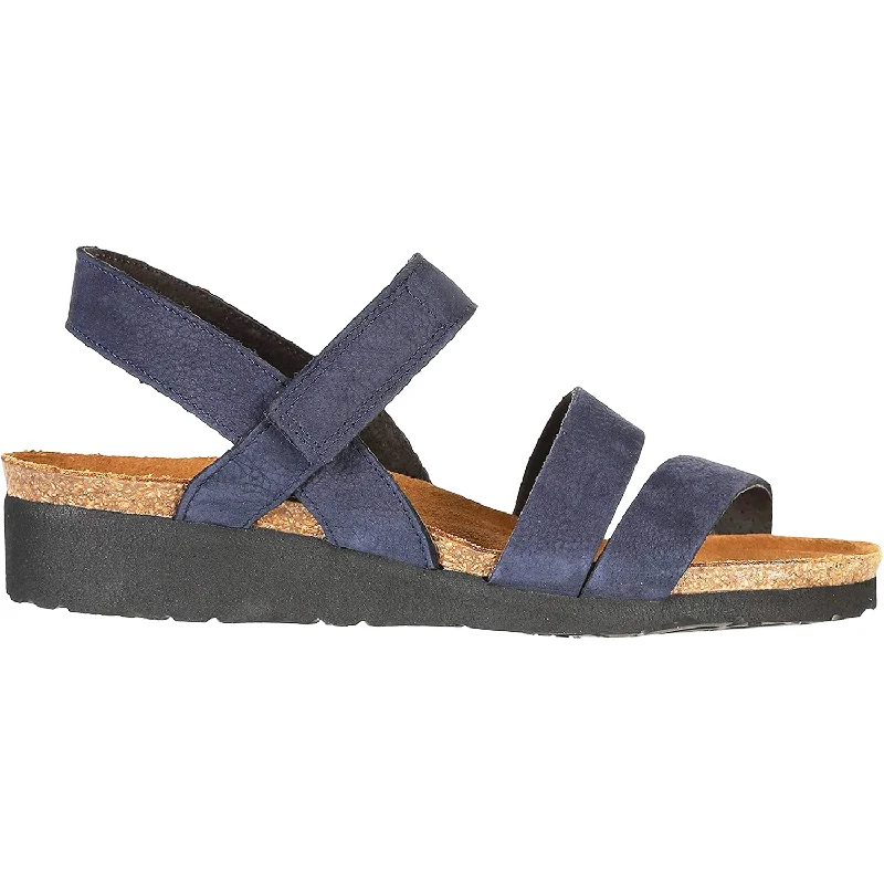 sandals with adjustable straps for a secure fitWomen's Naot Kayla Navy Velvet Nubuck