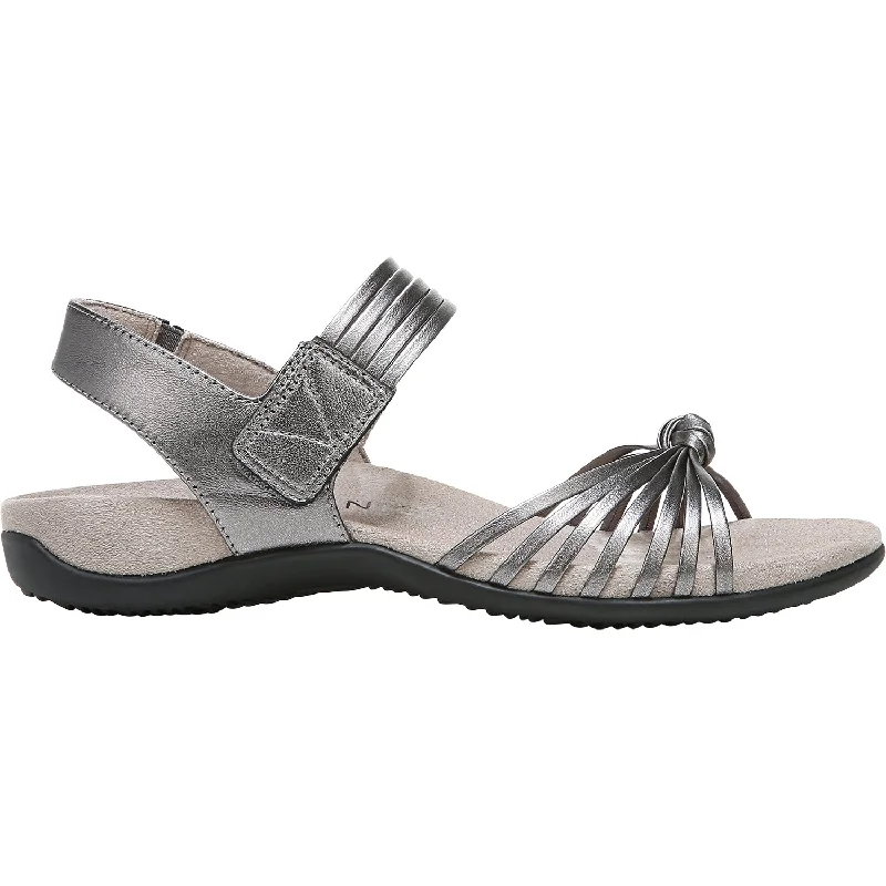 sandals for city walks on sunny daysWomen's Vionic Talulah Metallic Pewter Leather