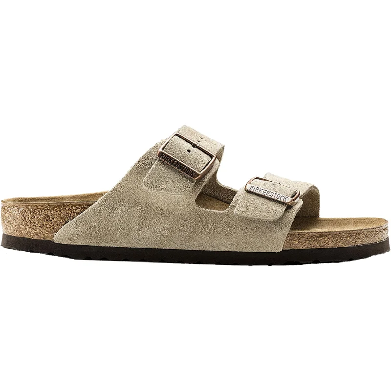 sandals for city and beach vacation in styleUnisex Birkenstock Arizona Taupe Suede