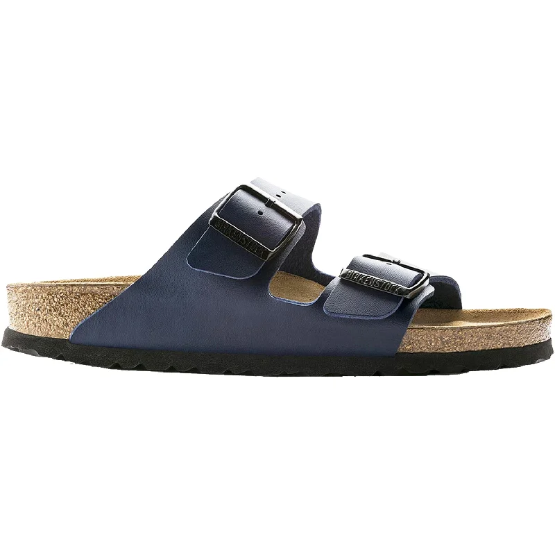 sandals with metal accents for style -Unisex Birkenstock Arizona Soft Footbed Blue Birko-Flor