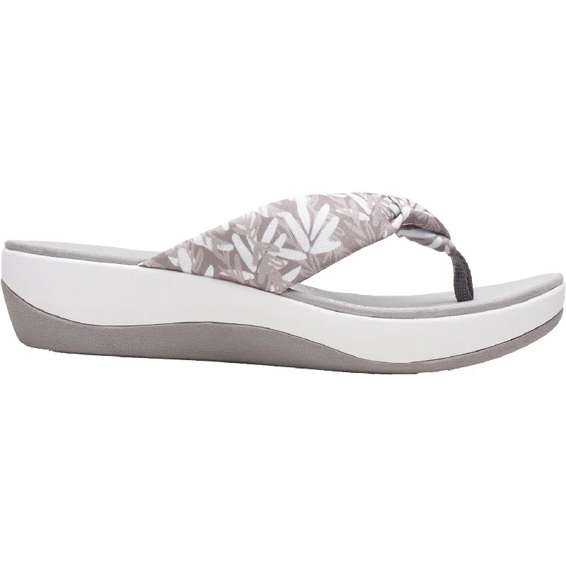 sandals for running errands in style -Women's Clarks Cloudsteppers Arla Glison Grey Floral Fabric