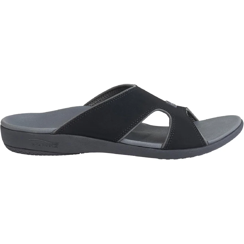 durable sandals for hiking -Men's Spenco Kholo Plus Carbon/Pewter Synthetic