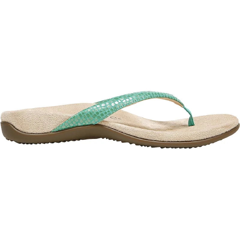 sandals for tropical beachside adventuresWomen's Vionic Dillon Green Lizard Leather