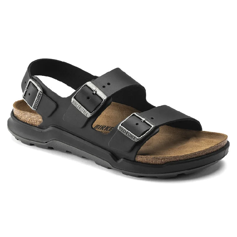 sandals for walking around town -Birkenstock Milano CT Leather Black