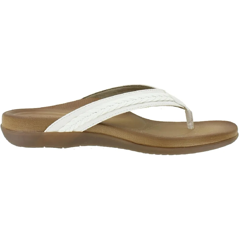 sandals with stylish designs for everyday wear -Women's Aetrex Emmy White Synthetic