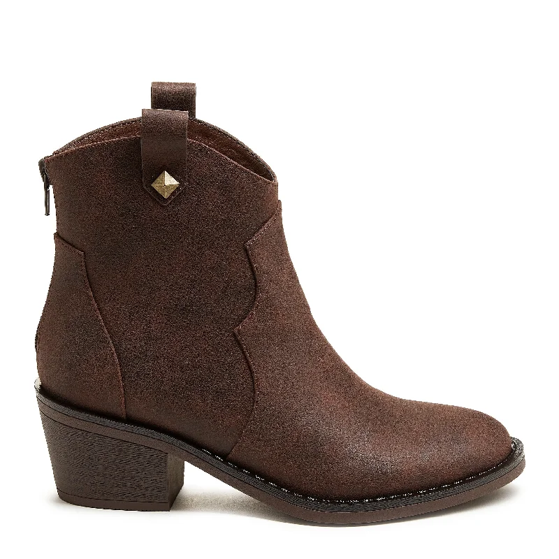 Stylish flat boots for women-Yolanda Brown Western Bootie