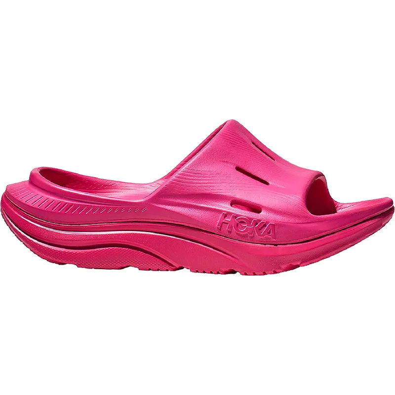 sandals for all-day use during sightseeingUnisex Hoka Ora Recovery Slide 3 Pink Yarrow EVA