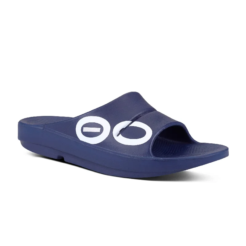 waterproof sandals for hiking trips -OOahh Unisex Sport Slide Navy - Navy/White