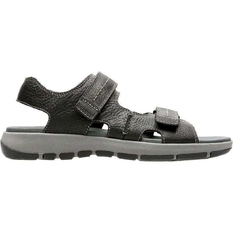 sandals for walking comfortably through the sandMen's Clarks Brixby Shore Black Leather