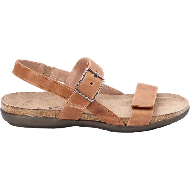 comfortable sandals with memory foam -Women's Naot Norah Latte Brown Leather