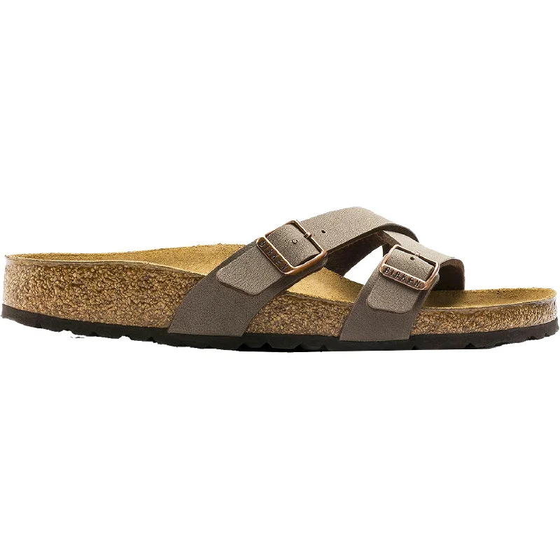 sandals for walking in the city -Women's Birkenstock Yao Mocha Birkibuc