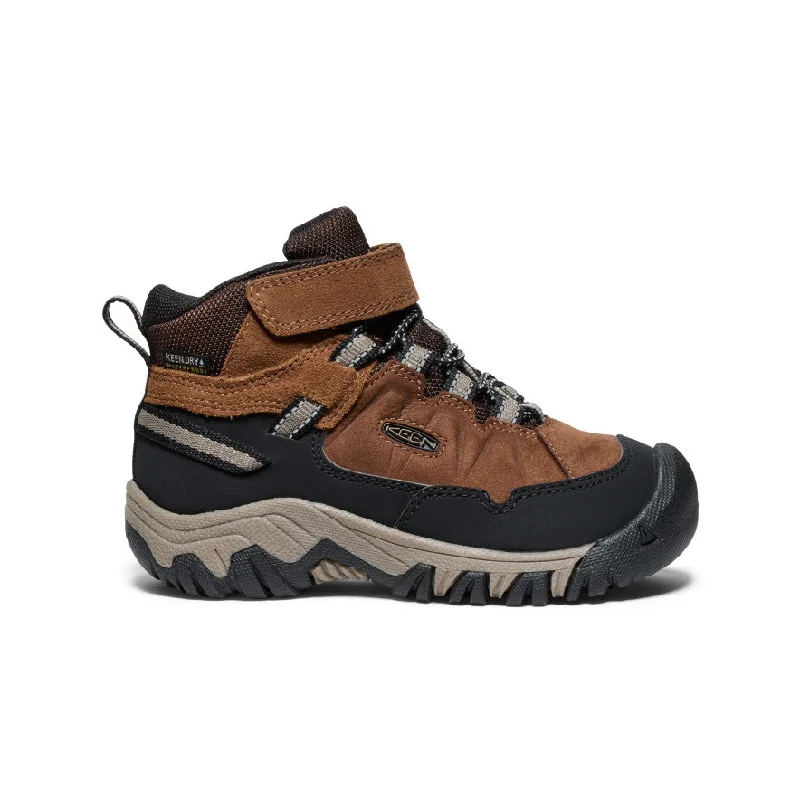 Stylish boots with thick rubber sole for snow-Little Kids' Targhee IV Waterproof Hiking Boot  |  Bison/Brindle