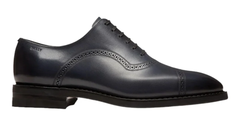 Bally Scotch 6238043 Men's Midnight Calf Leather Oxford Shoes