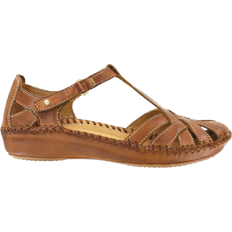 sandals with adjustable straps for comfort -Women's Pikolinos Puerto Vallarta 655-0732C1 Brandy Leather