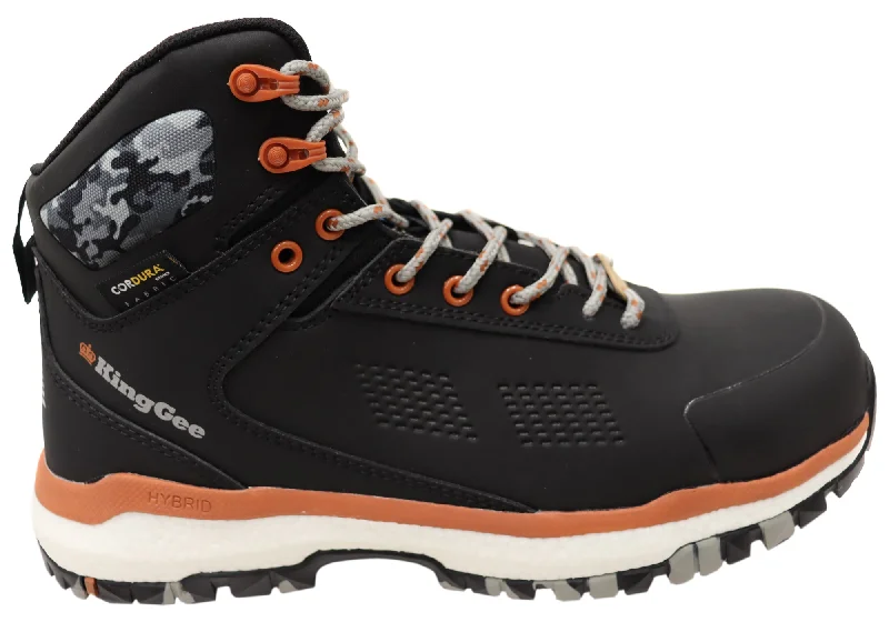 Comfortable boots for hiking-KingGee Mens Terra Firma Hybrid Zip Lace Composite Toe Work Boots