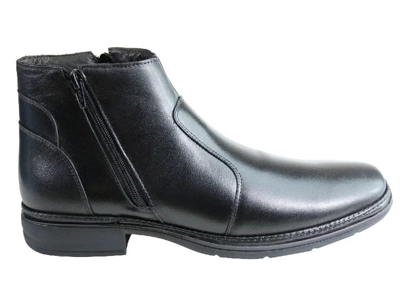 Comfortable boots for snowy terrain-Savelli Aston Mens Comfortable Leather Dress Boots Made In Brazil