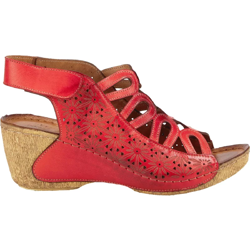 sandals for long walks on sandy terrainWomen's Spring Step Inocencia Red Leather