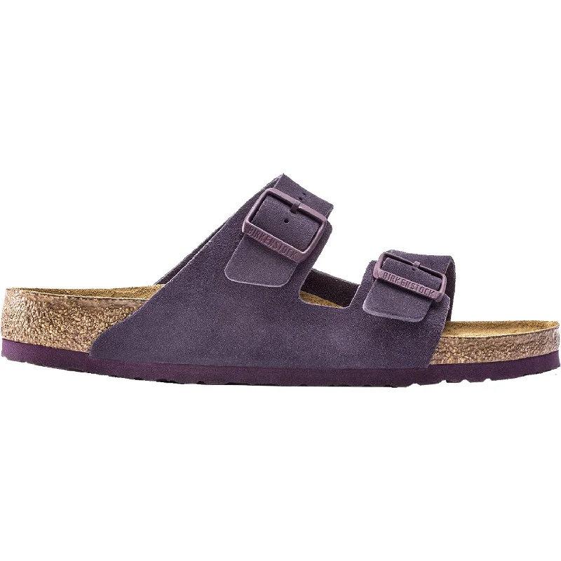 sandals for comfortable city and beach outingsWomen's Birkenstock Arizona Soft Footbed Blackberry Wine Suede