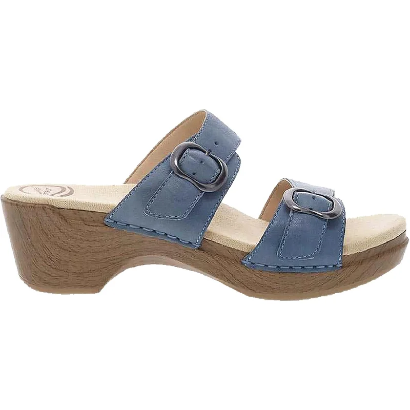 high-quality sandals for everyday use -Women's Dansko Sophie Blue Burnished Milled Leather