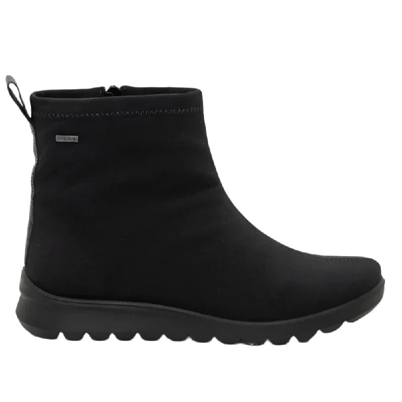 Warm leather boots for men-Ara Women's Trillium GoreTex Zip Boot Black Hydro-Fabric / Hydro-Leather