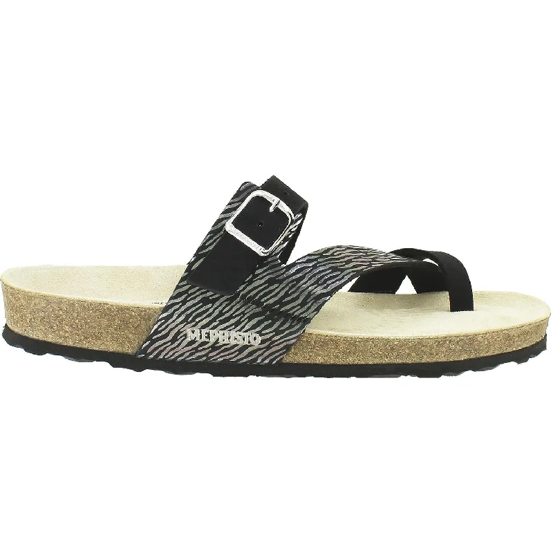 trendy sandals with jewels -Women's Mephisto Nalia Black/Zebra Nubuck