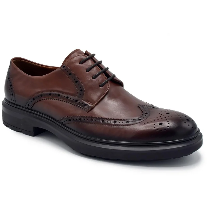 Aston Marc Mens Faux Leather Wingtip Oxfords