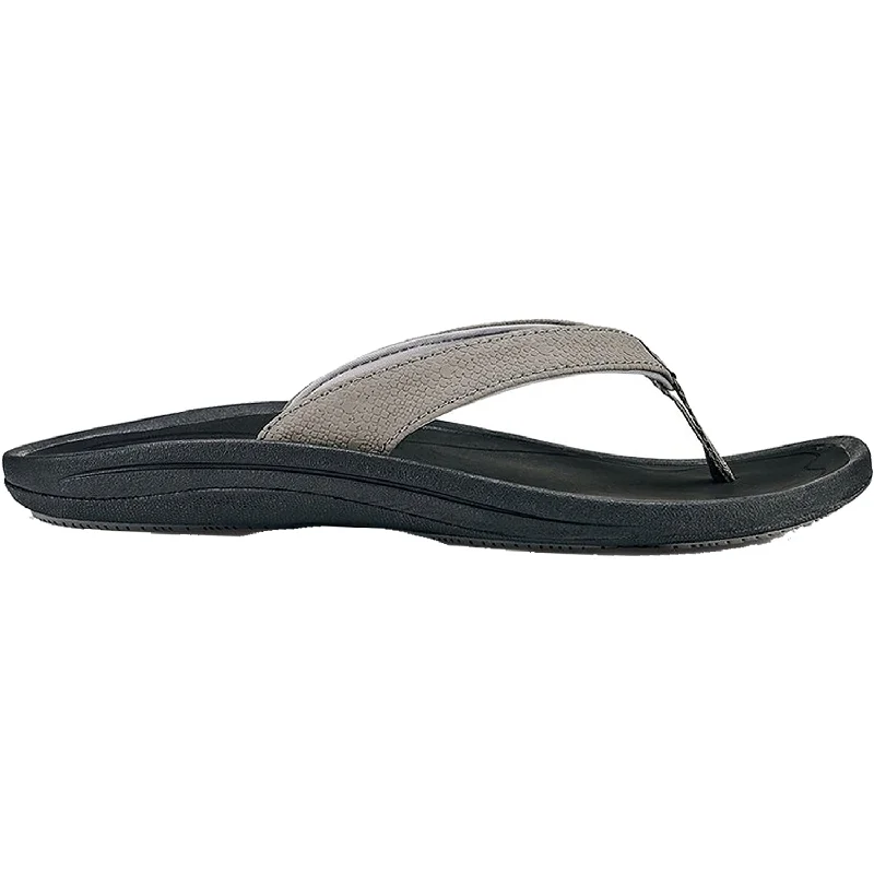 sandals for comfortable travel and sightseeingWomen's OluKai Kulapa Kai Fog/Black Synthetic