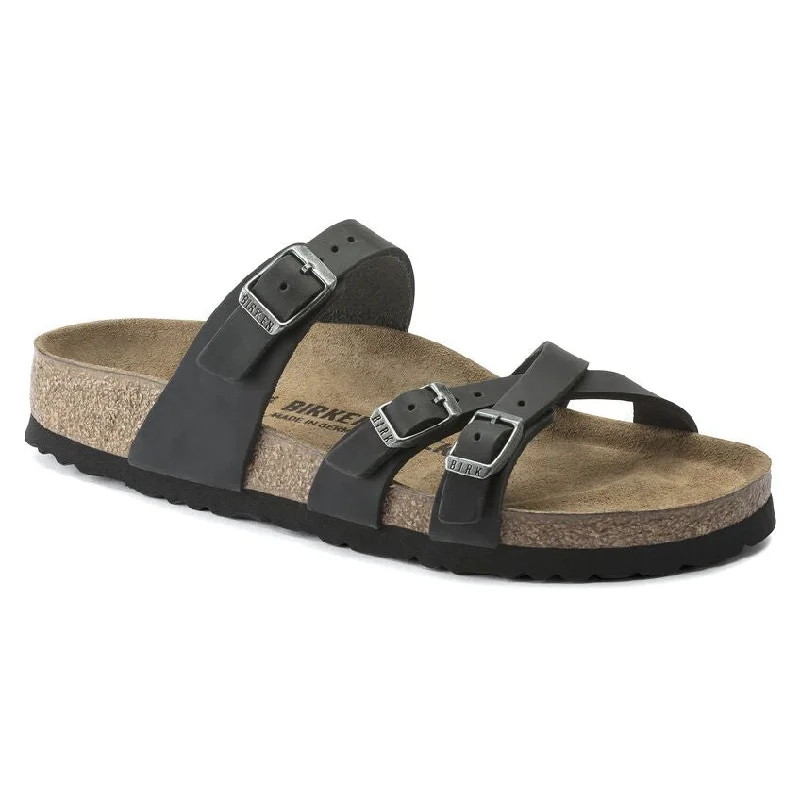 sandals for casual beach funBirkenstock Franca Oiled Leather Black