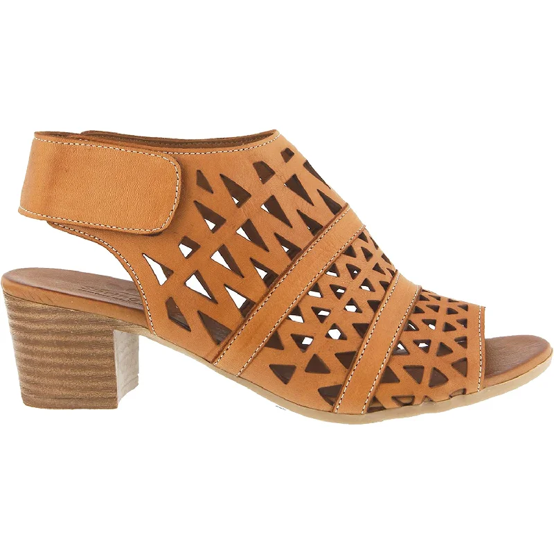 sandals for family beach days -Women's Spring Step Dorotha Brown Leather