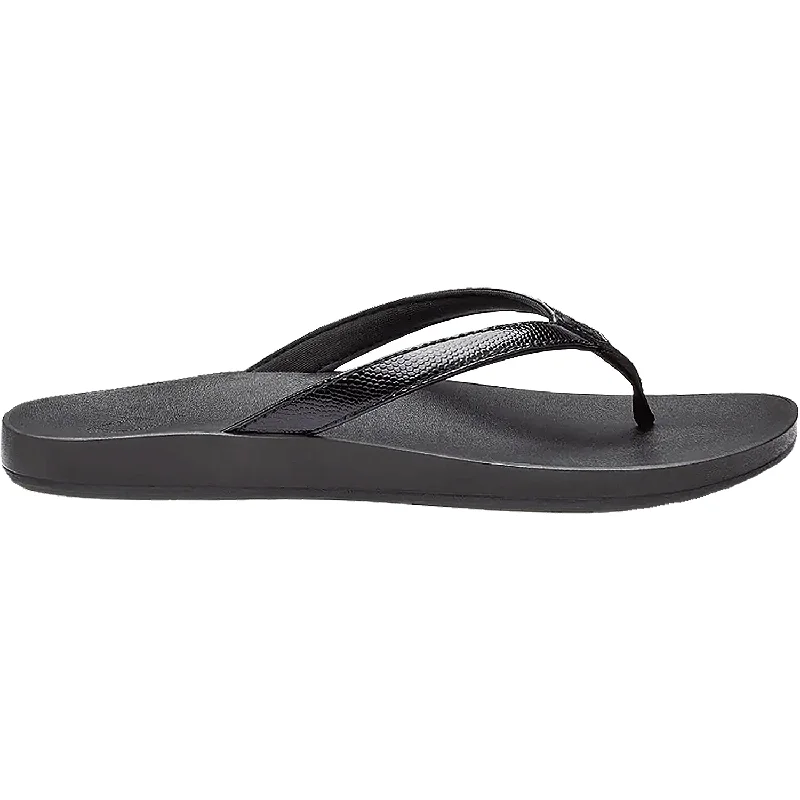 sandals for casual walks along coastal pathsWomen's OluKai Puawe Black Synthetic