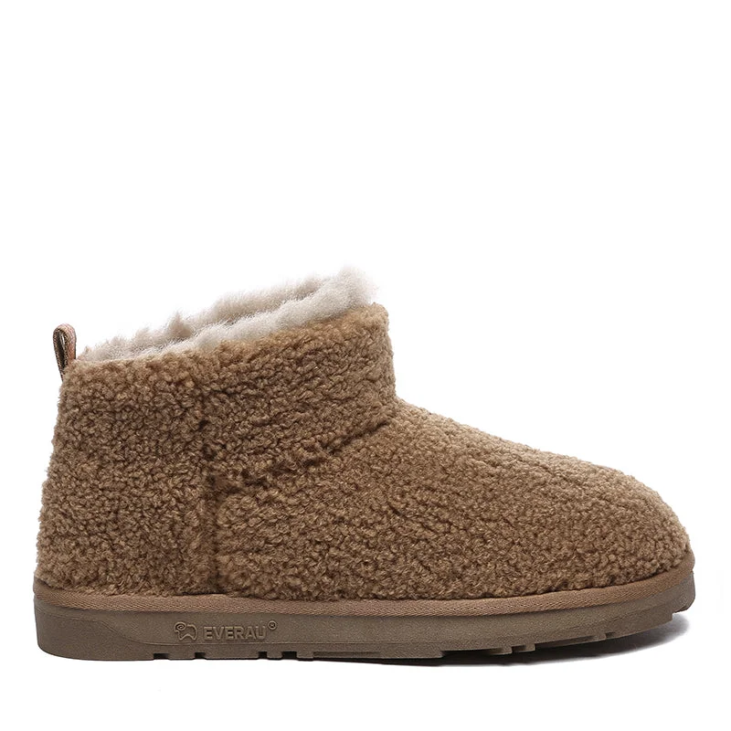 Classic snow boots for work in winter-Ultimate Sheepskin Teddy Comfy Boots