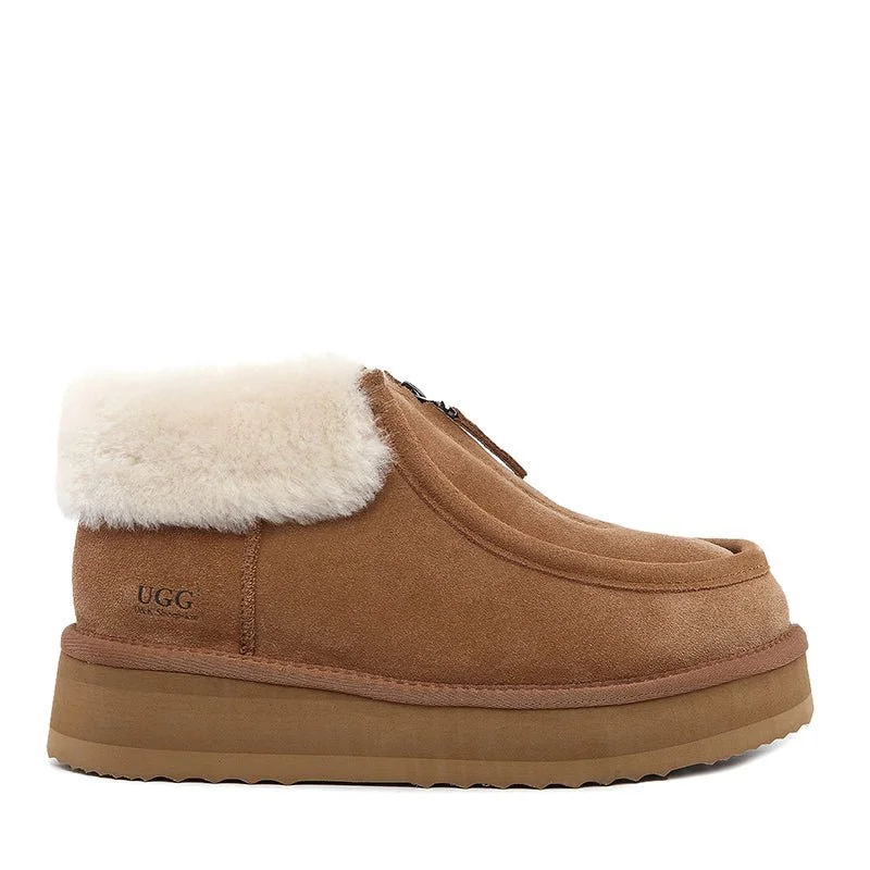 Cozy ankle boots for cold winter days-UGG Mini Collar Platform Boots