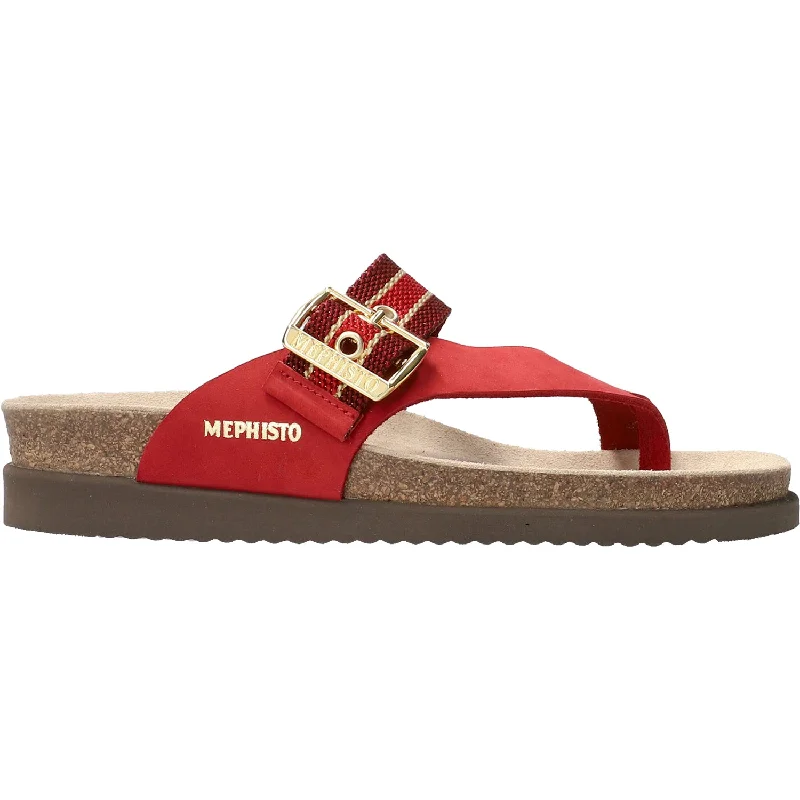 sandals with adjustable straps for comfort -Women's Mephisto Heike Red Nubuck