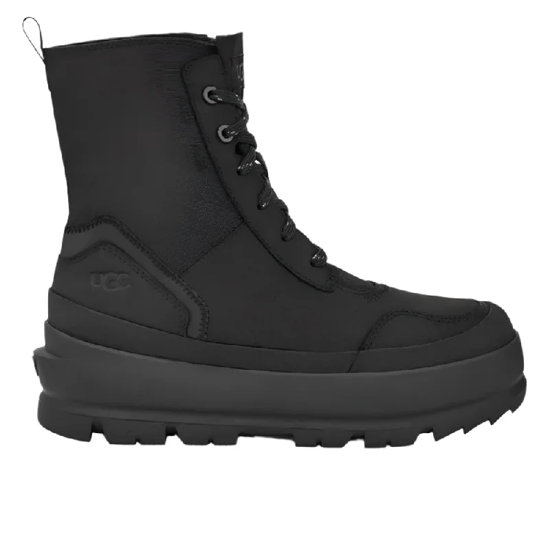 Cozy boots for men with side zipper-Ugg Women's The Ugg Lug Lace Up Boot Black