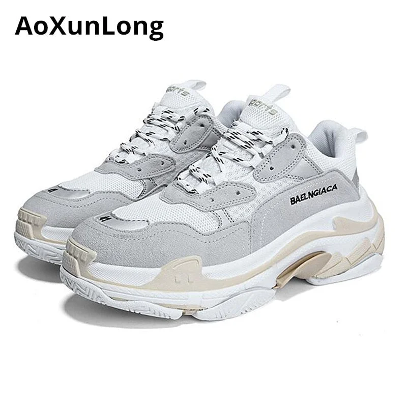 AoXunLong New Sneakers Men Similar balencia Shoes Men Cowhide Non-slip Casual Shoes Unisex EU 35-44 Men Shoes zapatos de hombre