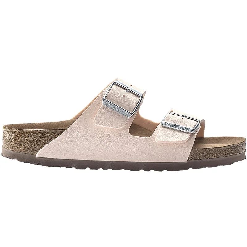 sandals with breathable uppers for comfort -Women's Birkenstock Arizona Vegan Light Rose Birkibuc