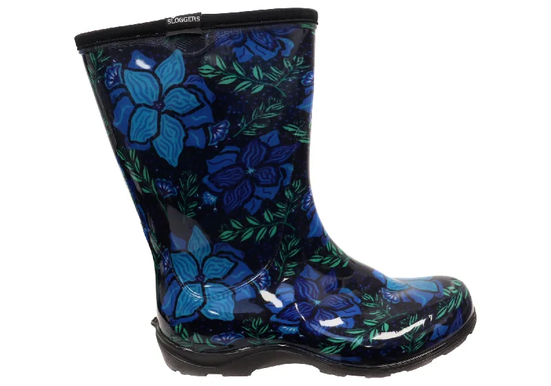 Comfortable boots for wet and snowy weather-Sloggers Comfortable Womens Splash Gum Boots Spring Surprise Blue