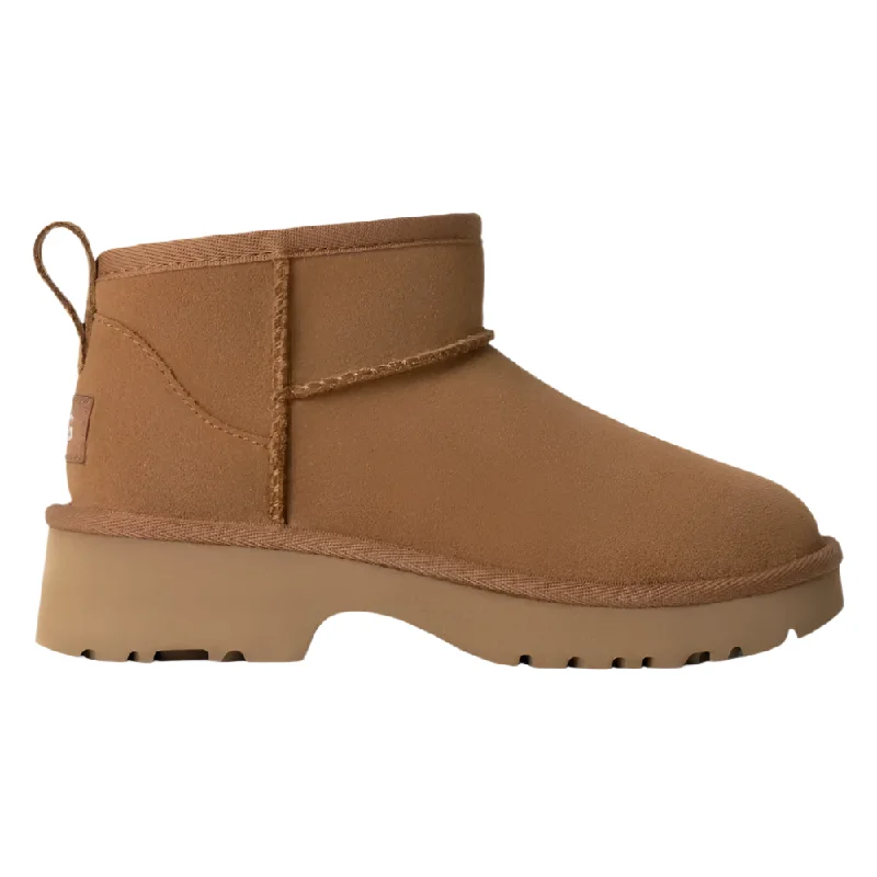 Stylish boots for cold weather with faux fur-Ugg Women's Ultra Mini New Heights Chestnut