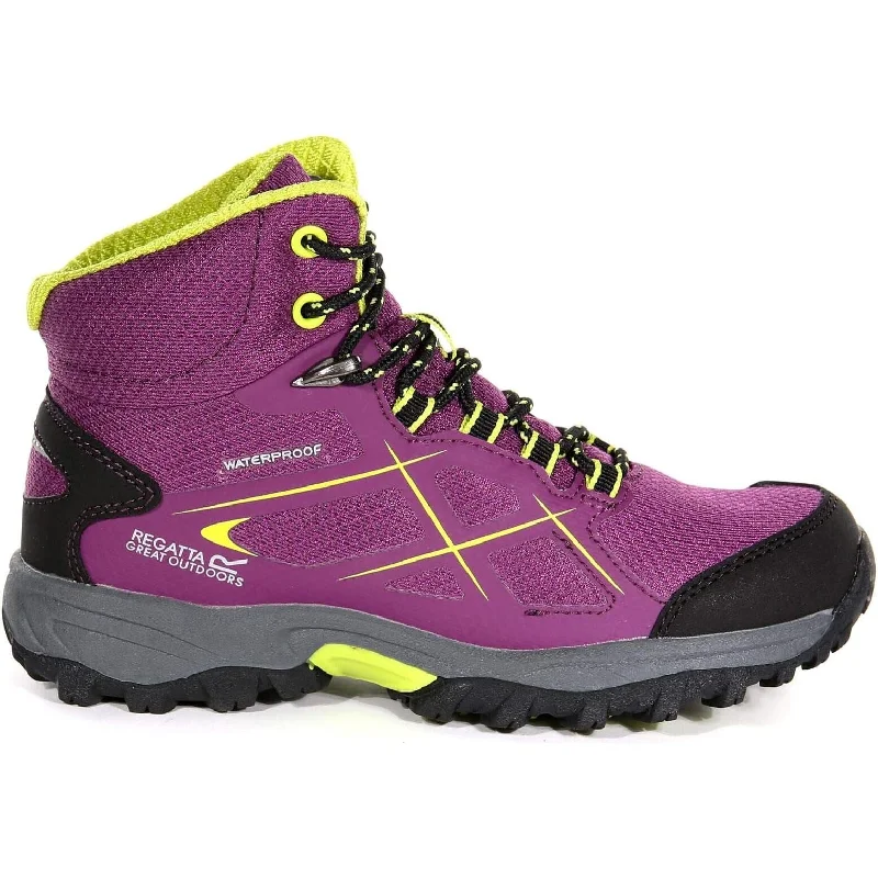 Lace up ankle boots-Regatta Kota Mid Junior Waterproof Walking Boots - Purple