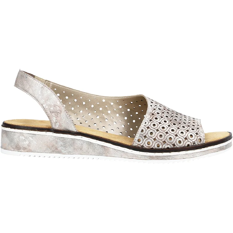 stylish sandals for a relaxed vibe -Women's Rieker V3654-31 Lindsey 54 Rose Metallic Synthetic