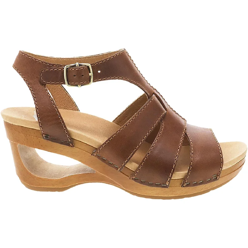 sandals for easy slip on and off convenience -Women's Dansko Trudy Tan Waxy Calf Leather