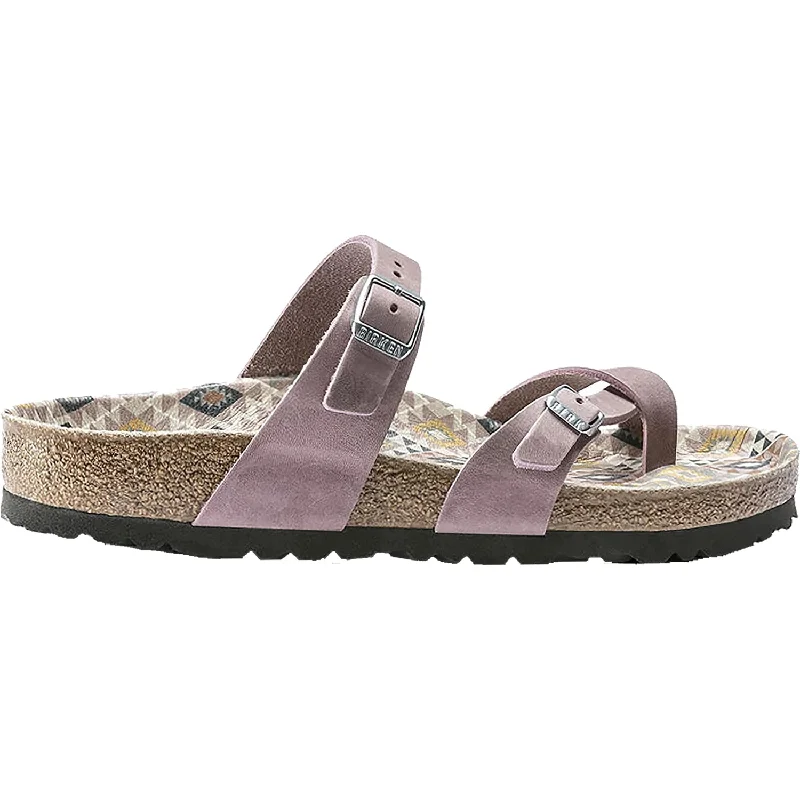 sandals for comfortable use in hot weatherWomen's Birkenstock Mayari Ethno Lavender Blush Oiled Leather