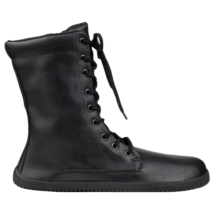 Comfortable snow boots for men-Ahinsa Jaya Zip-Up Barefoot Black