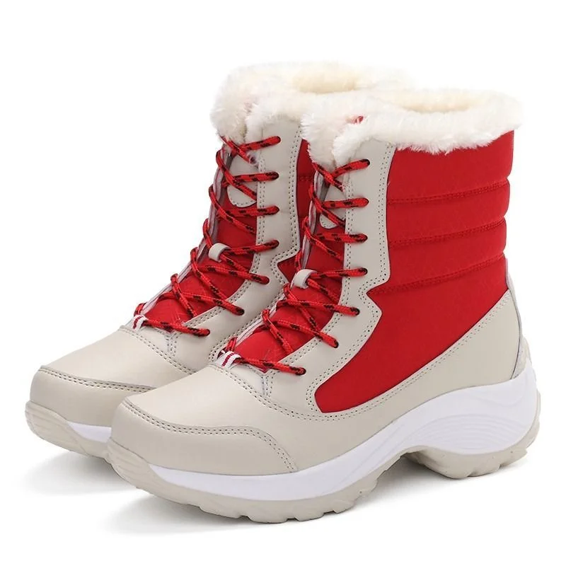 Elegant winter boots for women-Groovywish Women Thick Fur High Heel Orthopedic Boots