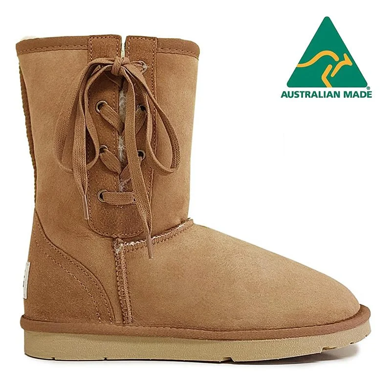 Classic snow boots for outdoor activities-UGG Short Lace Up Boots - Made in Australia