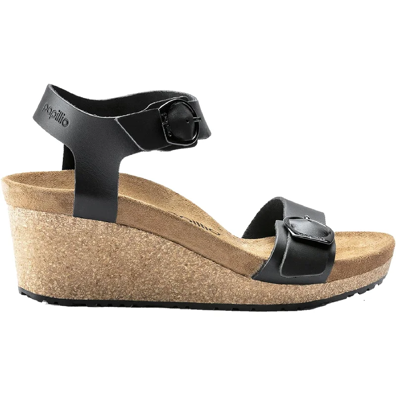 summer sandals with a modern twist -Women's Birkenstock Papillio Soley Black Leather