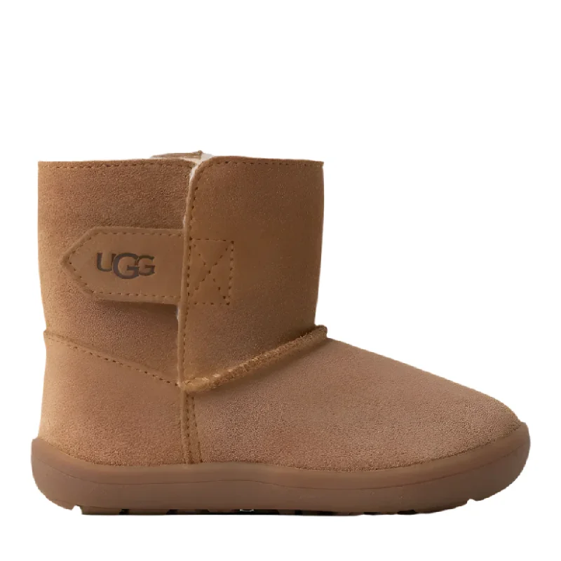 Cozy snow boots with thick soles for winter-Ugg Toddler Girls Keelan Suede Boot Chestnut