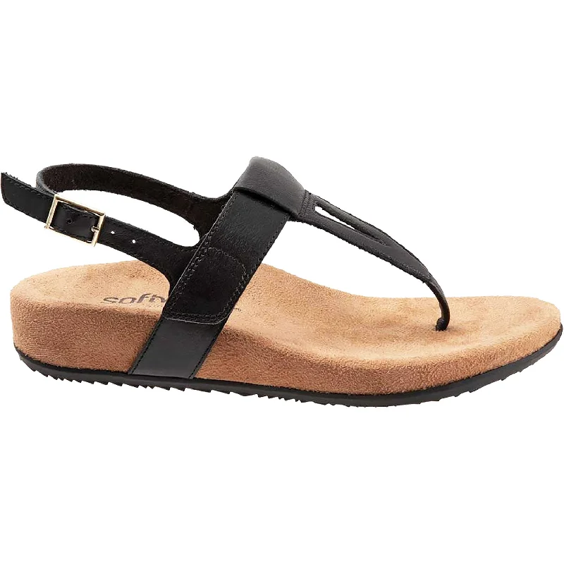 sandals for street style fashion -Women's SoftWalk Brea Black Leather