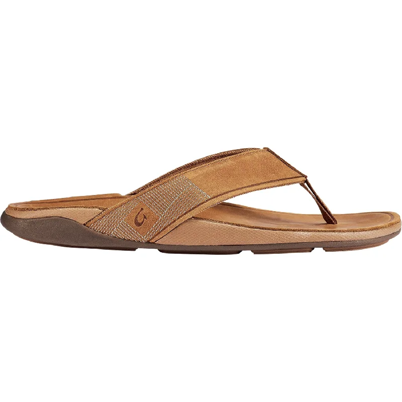 sandals for all-day use during sightseeingMen's OluKai Tuahine Toffee Leather